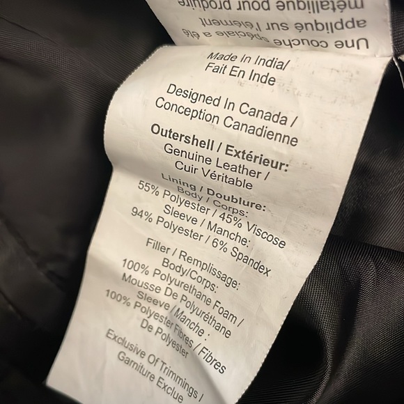 Black genuine leather Danier quilted jacket 3XS - Picture 8 of 9